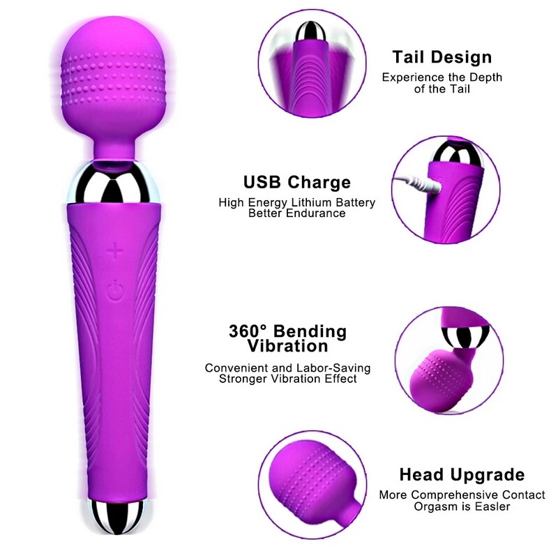 Wireless Dildos Av Vibrator Magic Wand Per Donne Stimolatore Del Clitoride Ricaricabile Usb Massaggiatore Giocattoli Sessuali Per Adulti Muscolari